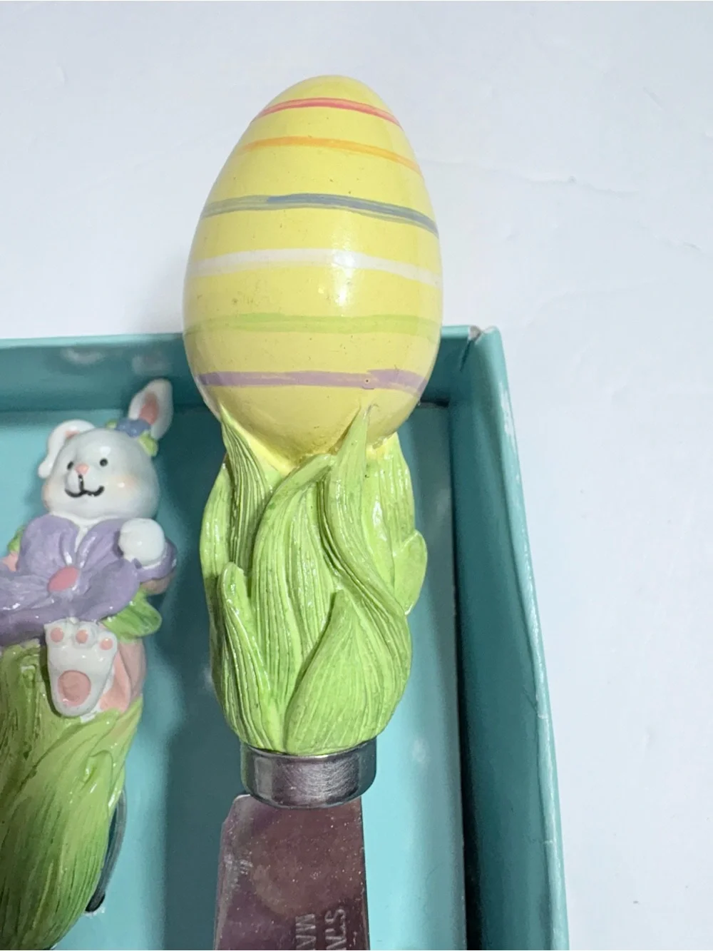 Easter Bunny Handle Spreader Set - Pastel Green & Pink